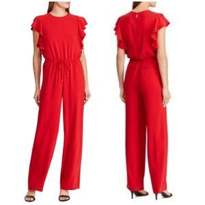 Ralph Lauren Ruffle Trim Jumpsuit NWT Red 4